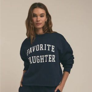 Favorite Daughter Navy  crew neck Sweatshirt